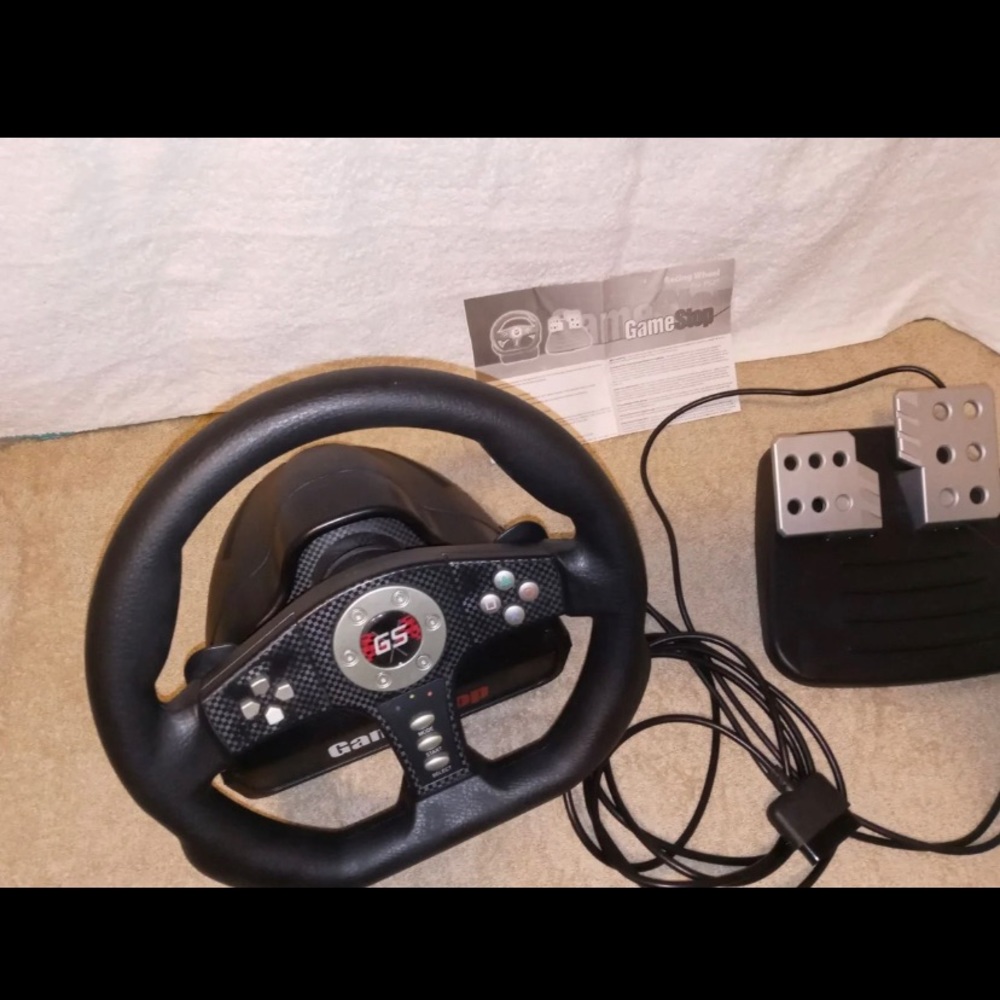 Game stop PS2 racing wheel and pedals
